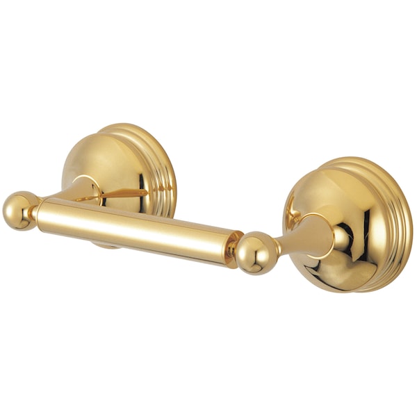 Vintage Toilet Paper Holder, Polished Brass